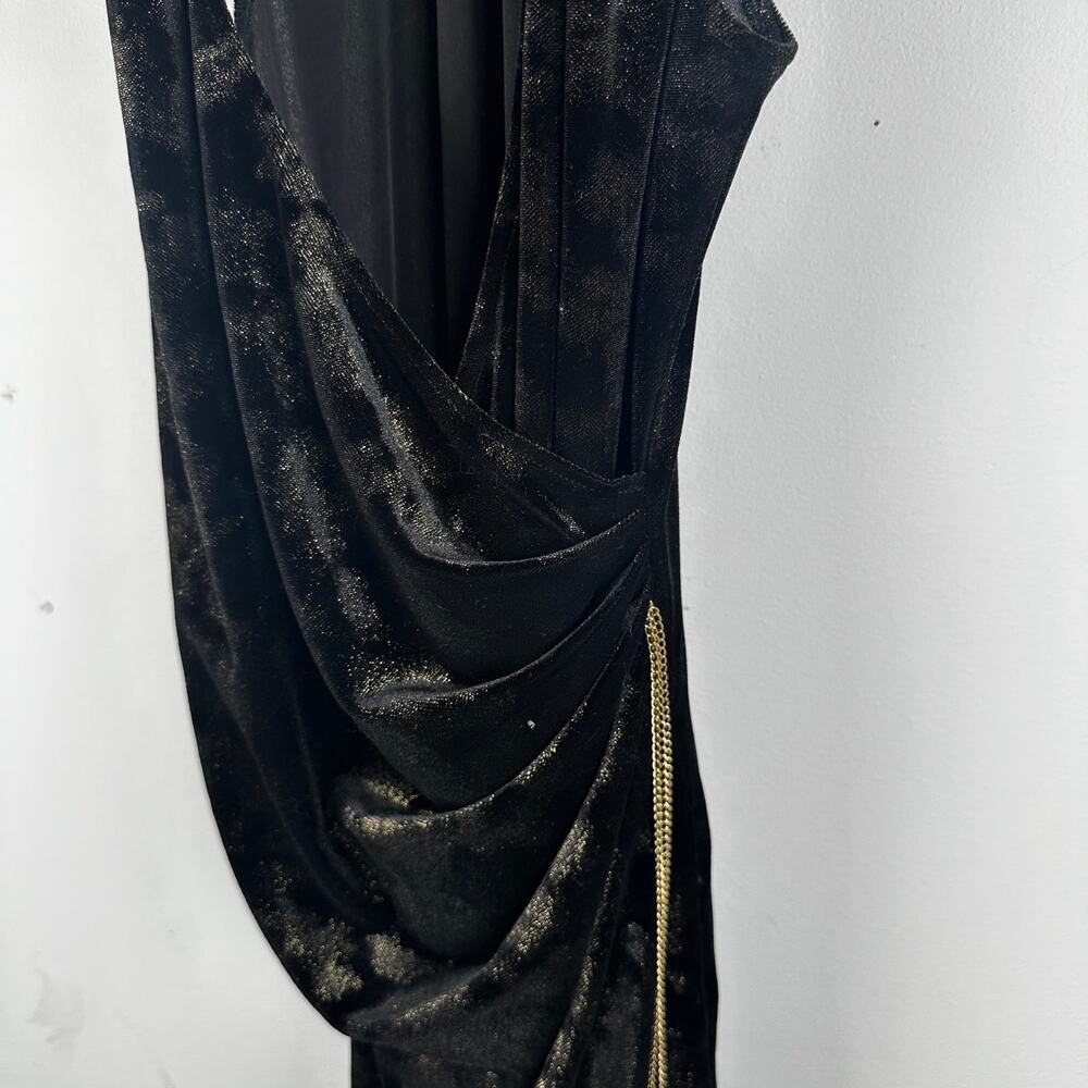Elie Tahari Belecia Faux Wrap Sleeveless Velvet Dress mob wife aesthetic Medium - Picture 2 of 7